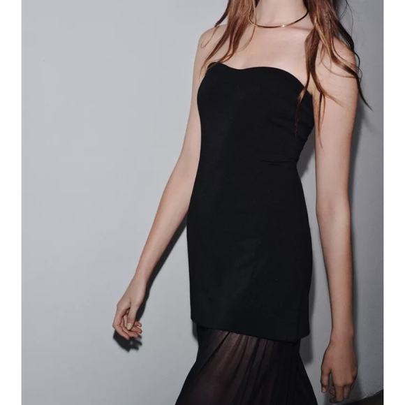 Zara Black Strapless Dress - Picture 2 of 4